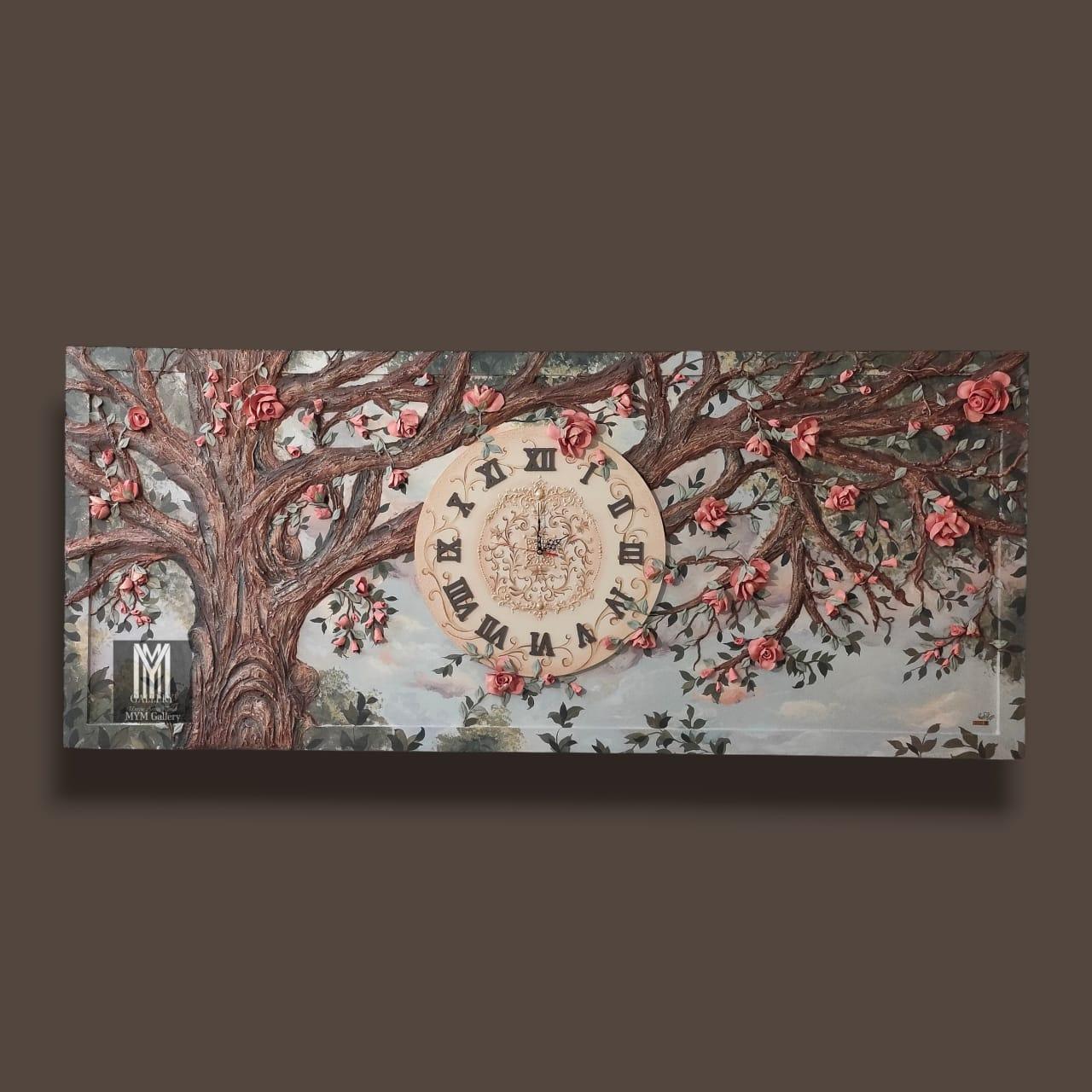 The Tree of Time panel hung against a dark backdrop